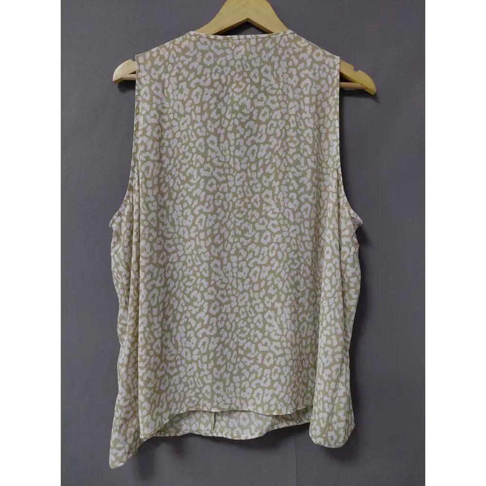 NWT J.CREW Beige Abstract Lightweight Top Women Size XXL